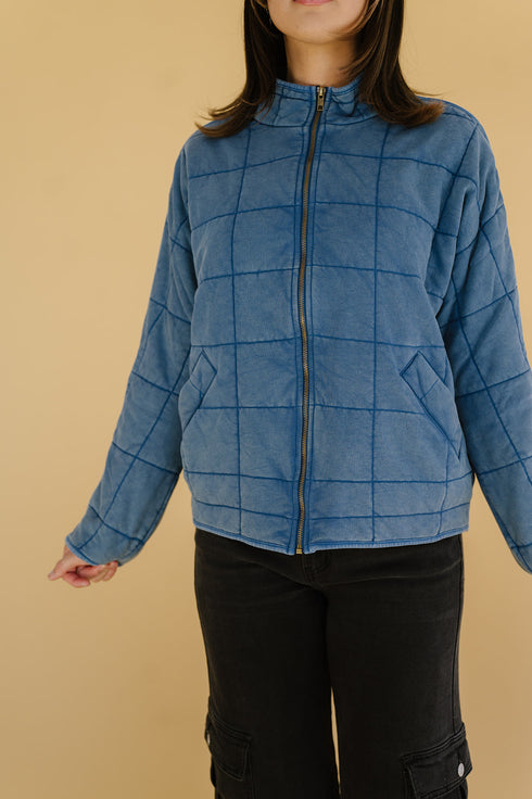 Forever Flame Quilted Jacket// Denim